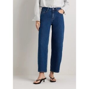 QUINCE Bella Stretch Barrel Jeans in Obsidian Blue
